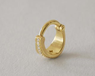 Wide Stones - Diamonds 14k Gold Clicker