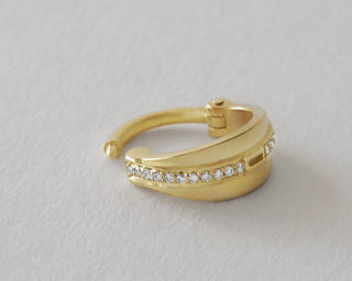 Wide Stones - Diamonds 14k Gold Clicker