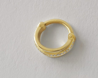 Wide Stones - Diamonds 14k Gold Clicker