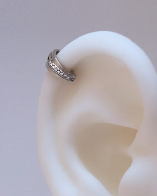 Wide Stones - Diamonds 14k Gold Clicker