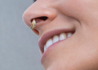 Wide Stones - Diamonds 14k Gold Clicker