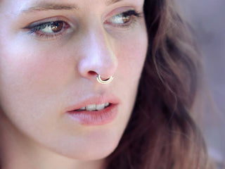 solid gold septum piercing