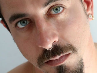 white gold septum ring with diamond