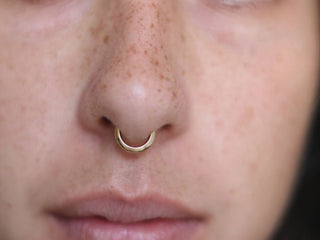 septum jewelry in 14k gold
