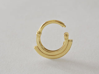 Row Flow - White Diamonds 14k Gold Clicker Ring