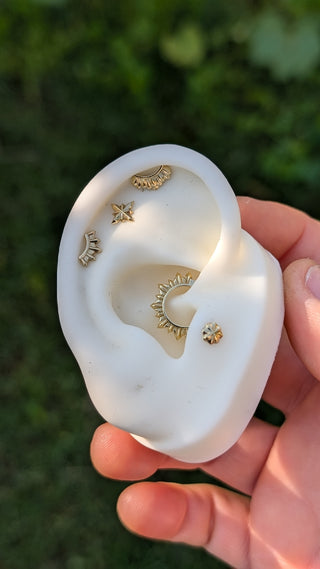 Dragon Flower – Gold Mandala Dragon Scale Stud