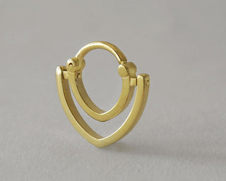 Triangle Swing - Double Gold Septum Ring