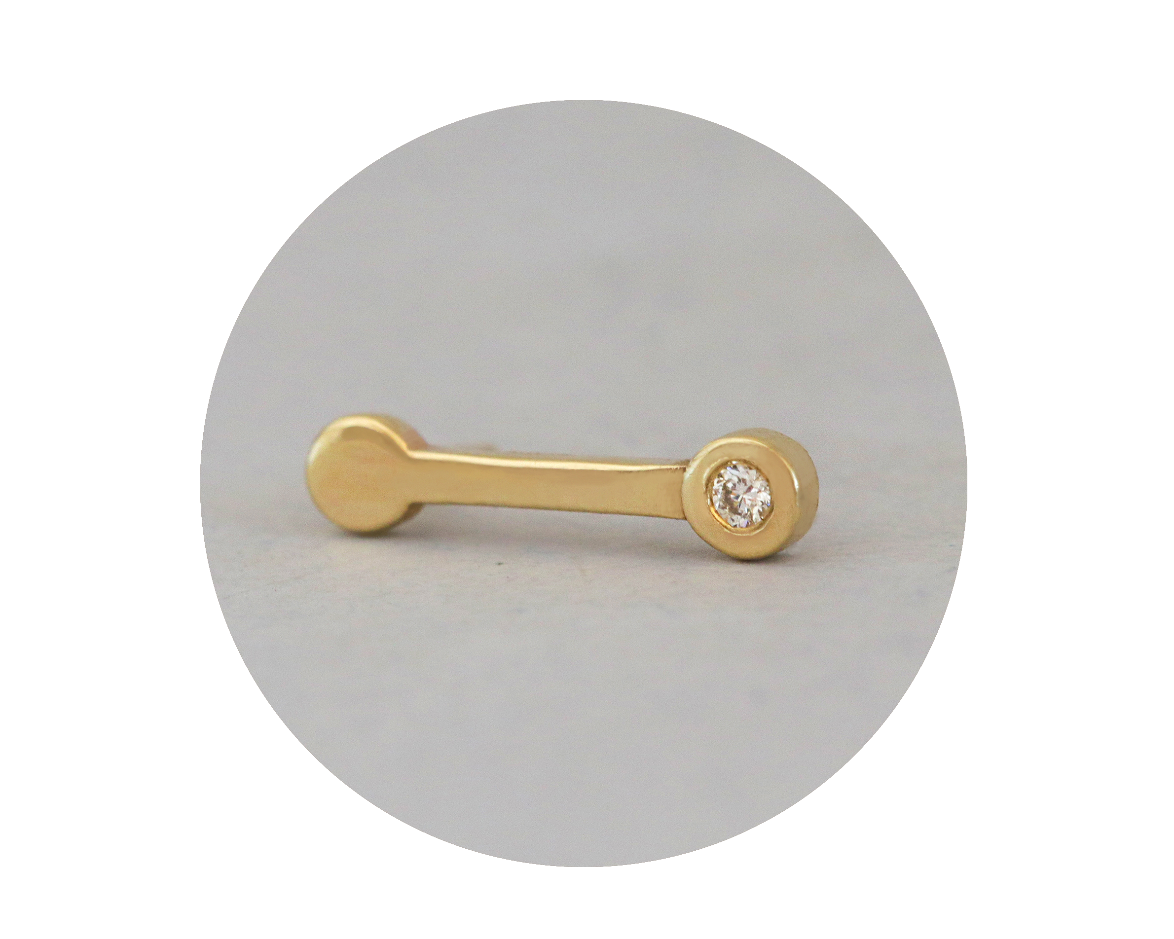 Medium Bone - Diamond Ear Stud – Auri Jewelry