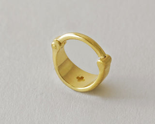 wide 14k gold piercing ring