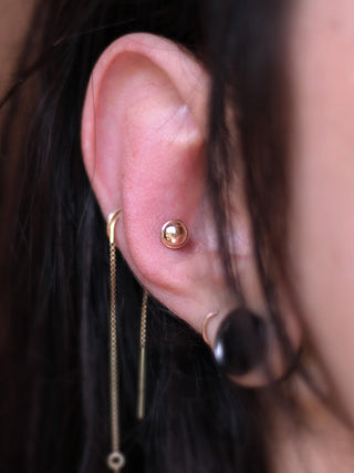 Dome - Solid Gold Threadless End Jewelry