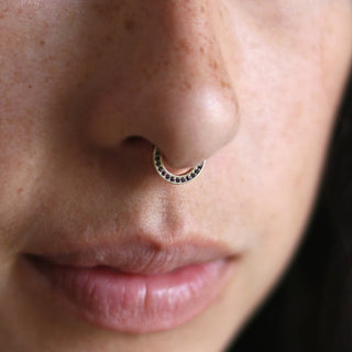 black diamonds and solid gold septum