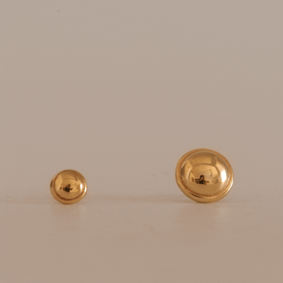 Dome - Solid Gold Threadless End Jewelry