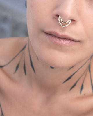 Triangle Swing - Double Gold Septum Ring