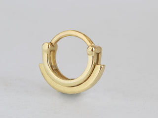 double bar solid gold clicker ring