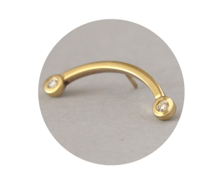 long arch 14k gold and diamonds stud piercing