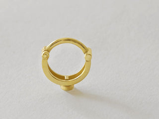 Mini - 14K Gold Double Bar Clicker Ring