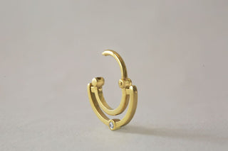 Swing Stone - Diamond Solid Gold Septum Ring