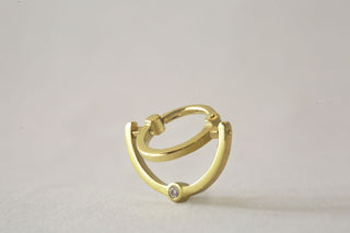 Swing Stone - Diamond Solid Gold Septum Ring