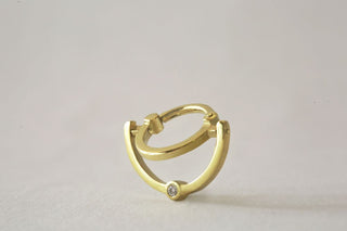 Swing Stone - Diamond and Gold Clicker Ring
