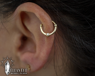 diamond helix piercing ring