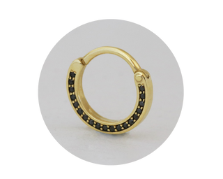 gold clicker ring with diamonds